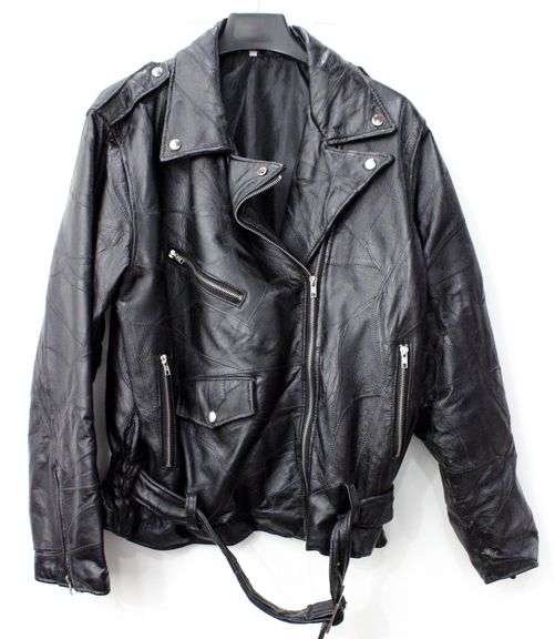 God Bless America Eagle Patch Leather Riding Motorcycle Jacket.  Size Large