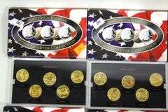 US Statehood Quarter proof sets , 2003 Gold edition x5 , 2005 San Francisco mint , x5 and 2008 Platinum Edition , x5 , 15 sets in total