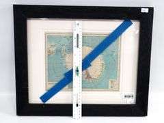 Map Antartica Framed - 14" x 17"
