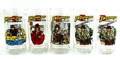 Vintage 1984 Lucas Film Ltd. "Indiana Jones and the Temple of Doom" 7-Up Glasses Made in USA