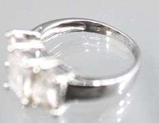 14 KTGF Tigers Eye Ring and a Sterling Silver crystal Ring, both size 7.
