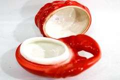 Set of Four Covered Lobster Dishes with a Matching set of Lobster shaped Salt and Pepper Shakers.