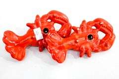 Set of Four Covered Lobster Dishes with a Matching set of Lobster shaped Salt and Pepper Shakers.