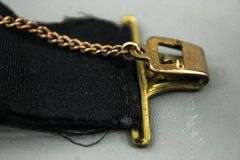 Edwardian Bates & bacon Gold Filled Woodsman of the World Watch Fob, Ribbon, and Chain.