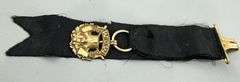 Edwardian Bates & bacon Gold Filled Woodsman of the World Watch Fob, Ribbon, and Chain.