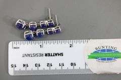 Sapphire (tested) and Sterling Silver Earrings