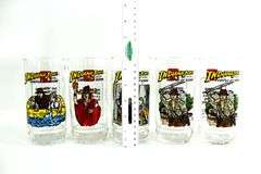 Vintage 1984 Lucas Film Ltd. "Indiana Jones and the Temple of Doom" 7-Up Glasses Made in USA