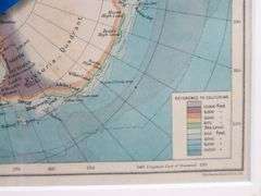 Map Antartica Framed - 14" x 17"