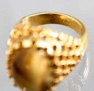 14 KTGF Tigers Eye Ring and a Sterling Silver crystal Ring, both size 7.