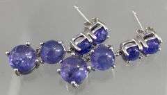 Sapphire (tested) and Sterling Silver Earrings