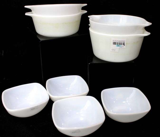 PYREX Milk Glass Bowls & Casserole Dishes.