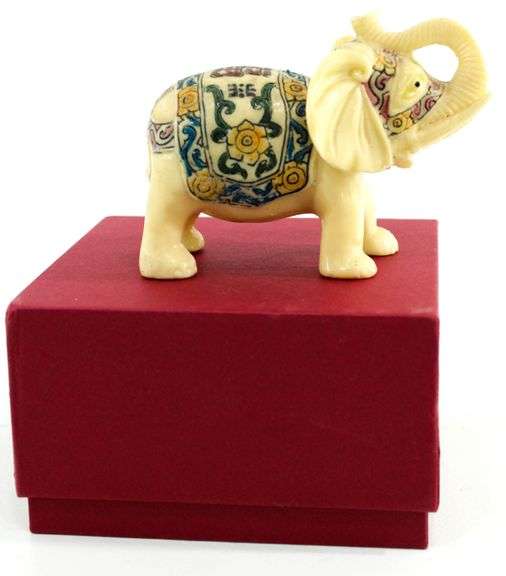 Handcrafted Resin "Good Luck Elephant" Sculpture - 3 x 4