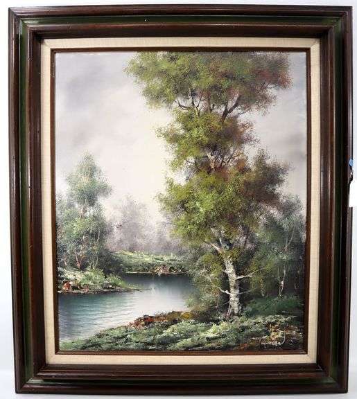 Landscape oil on canvas, framed- 32" x 27"