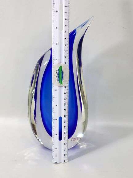 Oggetti Italian Art Glass Vase (Intact Label) - 10"