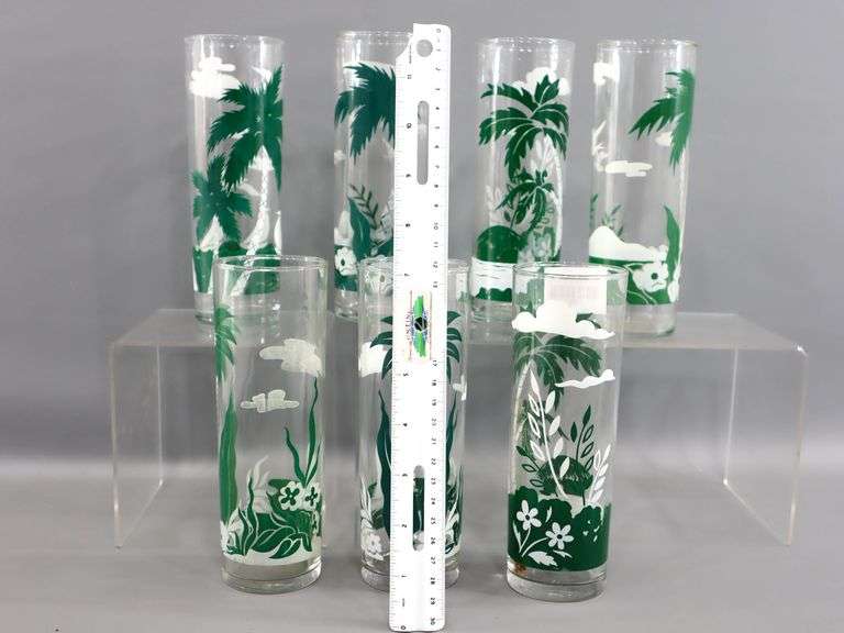 Island Paradise Palm Tree Vintage Glassware by Libbey