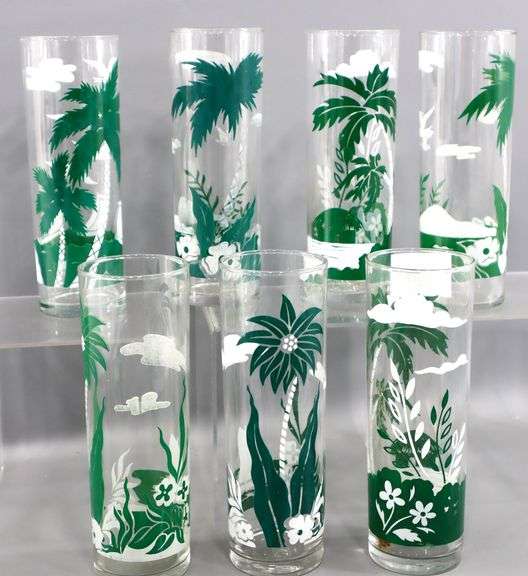 Island Paradise Palm Tree Vintage Glassware by Libbey