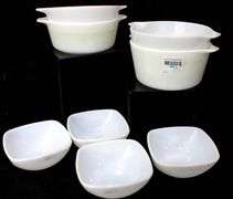 PYREX Milk Glass Bowls & Casserole Dishes.