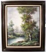 Landscape oil on canvas, framed- 32" x 27"