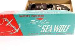 "The Sea Wolf" Vintage 1950s Battery Powered Model Speedboat by Fleet Line with Box