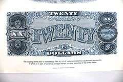 2005 Lobex Intaglio , Vintage engraving plated used for the 2005 long beach coin expo , USS California and $20 treasurey note