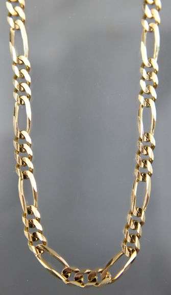 14 KT Gold Figaro Necklace, 20".    (16.06 gm), with COA