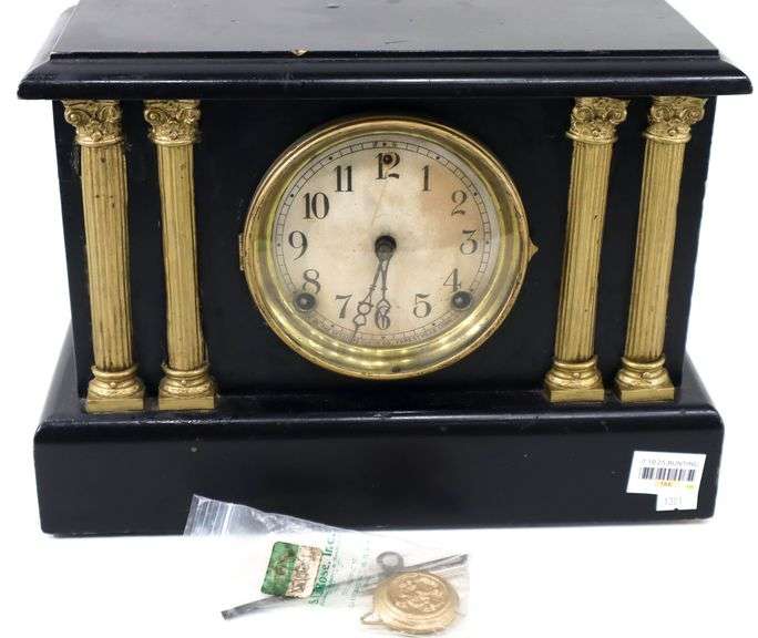 Antique Sessions Clock Co. Desk Mantle Clock with Key and Pendulum ...