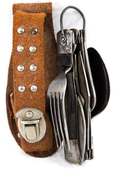 Vintage made in Japan , folding pocket knife with cutlery - spoon , knife , fork and much more , Perfect for the retro boy scout