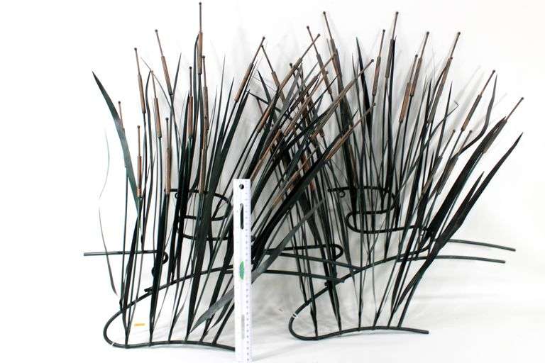 Metal Art "Cattails" - Sculptural Wall Art