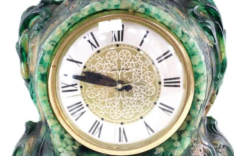 Vomit Clock.  Vintage Lanshire "Resin River Rock Vomit Clock".  15x11
