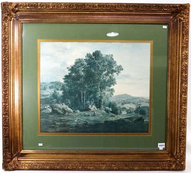 Maxfield Parrish "Evening" vintage print, framed 36" x 40"