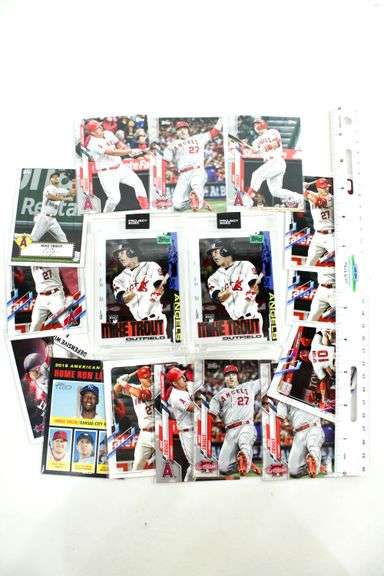 Mike Trout Baseball Trading Cards:  Angels Project 2020 (85), Topps All Star Game 2015, Home Run Leaders 2019 American League & More.