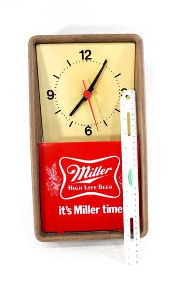Miller High Life Beer "It's Miller Time" Advertising Bar / Wall Clock.  14x8