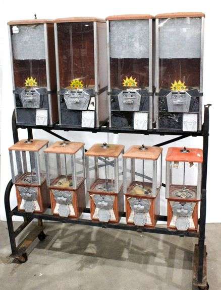 Vintage Coin-Op Vending Machines by A&A Co Taiwan and Others with Stand Display - 47 x 16 x 62
