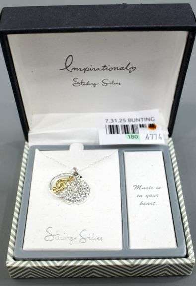 Sterling Silver music Necklace and Pendants, in the original gift box.