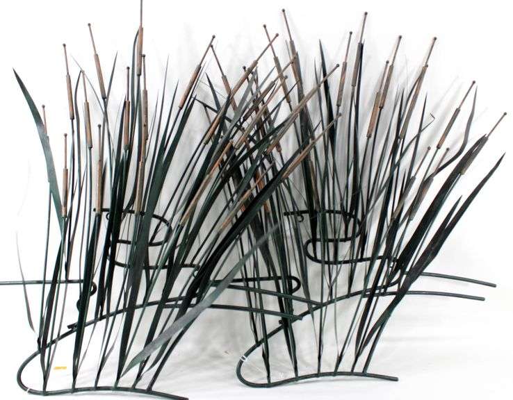 Metal Art "Cattails" - Sculptural Wall Art