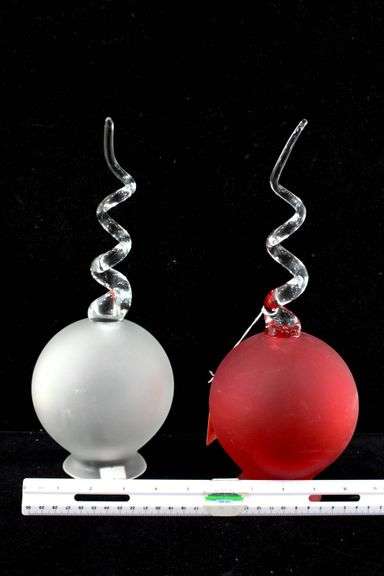 Handcrafted Art Glass Baubles - Two