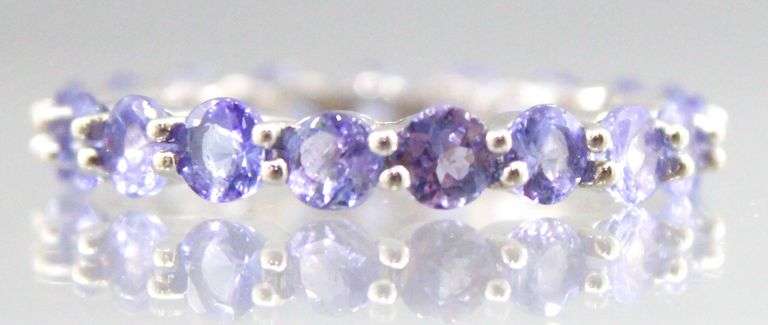 Tanzanite (tested) and Sterling Silver Ring, size 7.