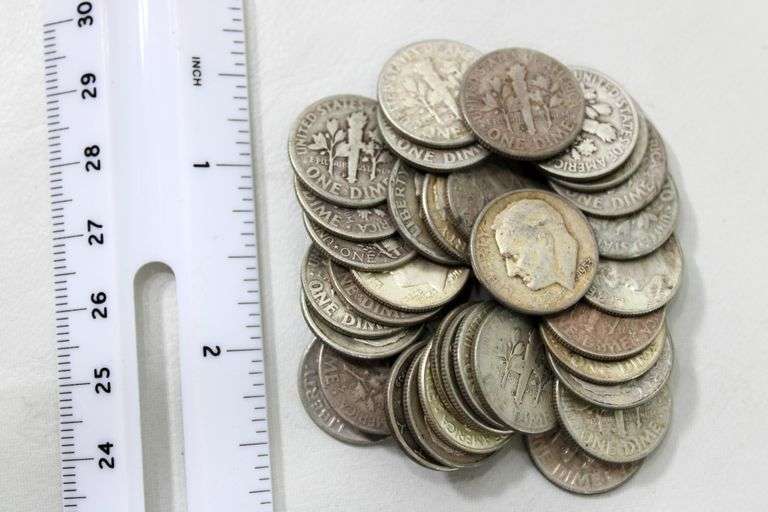 Silver dimes , Mercury and Roosevelt , 34 items
