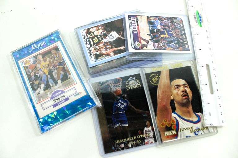 Basketball Trading Cards:  Fleer 90 Earvin Johnson, Jr., Topps Stadium Club Pick 94 Juwan Howard, Upper Deck Collector's Choice Michael's Magic Chicago Bulls, NBA Stars Shaquille O'Neal & More.