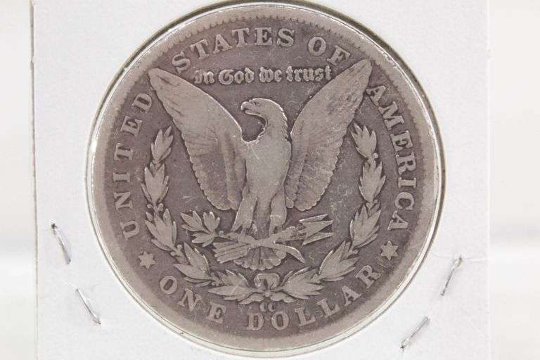 1890 "CC" Morgan Silver Dollar, Marked Rare, F+.