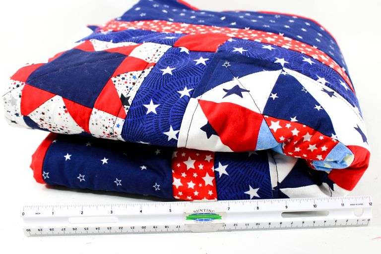 Americana Red White & Blue Quilt.  80x56