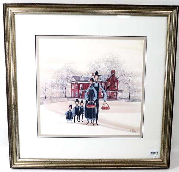 P. Buckley Moss "Fruit of the Valley" signed and numbered 465/1000 print, - framed 26" x 26"