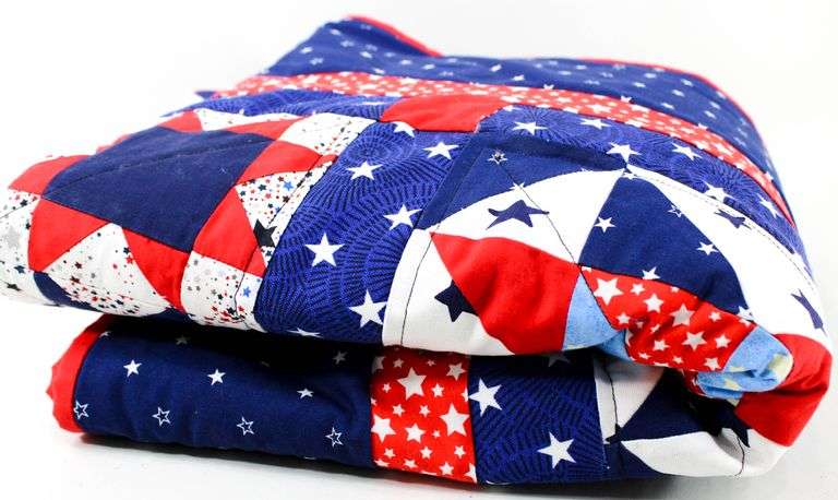Americana Red White & Blue Quilt.  80x56