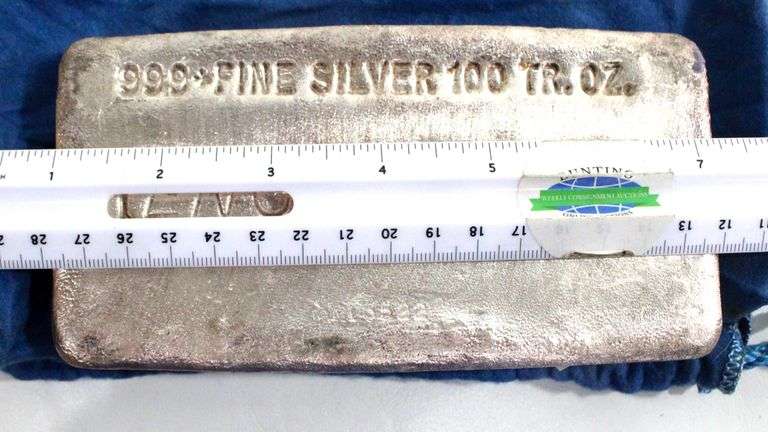100 OZ .999 Engelhard Pure Silver Bar