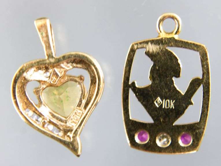 10 KT Gold Pendants with Citrine, Diamond and Rubies (tested)      (2.70 gm t.wt)