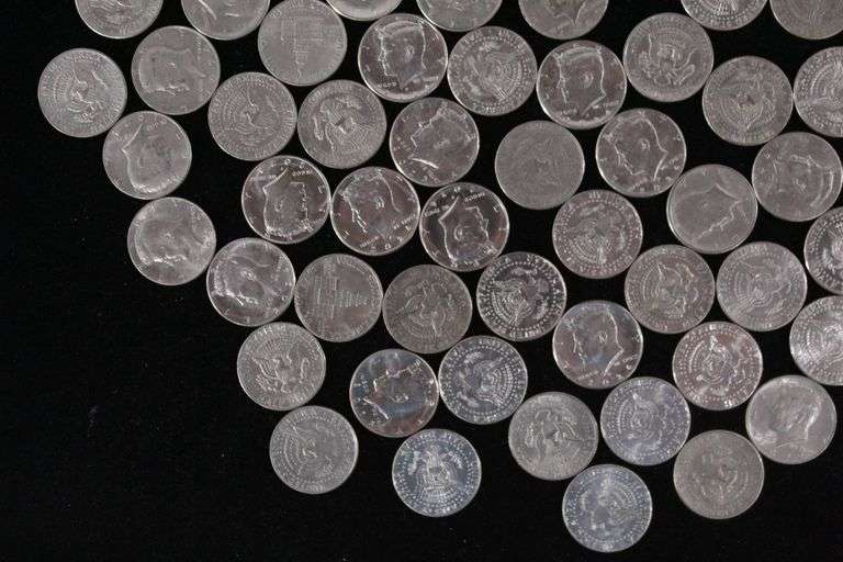 Mom's Kennedy Half Dollar Collection, 204 Coins total. Mostly Uncirculated, $102 Face Value.