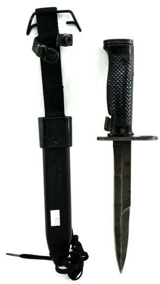 US Military M6 Aerial  Bayonet for the M14 rifle , with 8448476 ( m7 ) scabbard