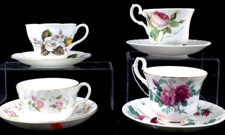 Vintage Fine Bone China Floral Tea Cups Floral
