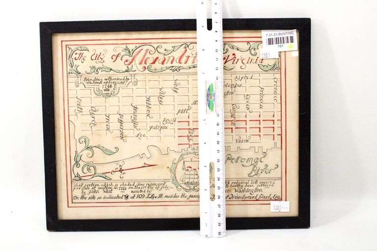 1748 Map of the City of Alexandria Virginia | The 84 Original Lots Surveyed by George Washington - Reproduction