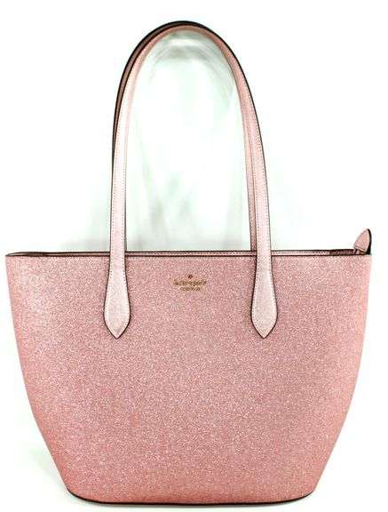 Kate Spade New York Mitten Pink Glitter Tote Shoulder Bag.
